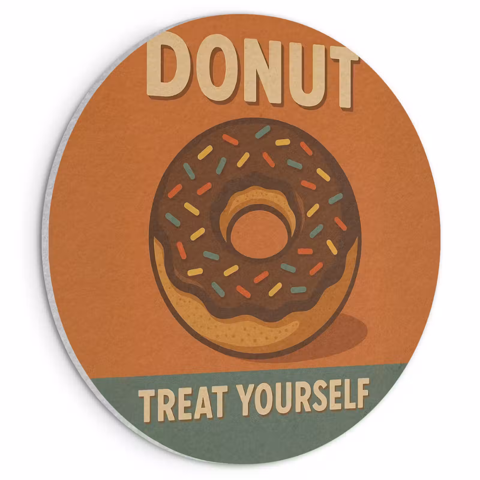 Akoestisch schilderij rond - Donut - Spikkels - Kleurrijk - Quote — 1