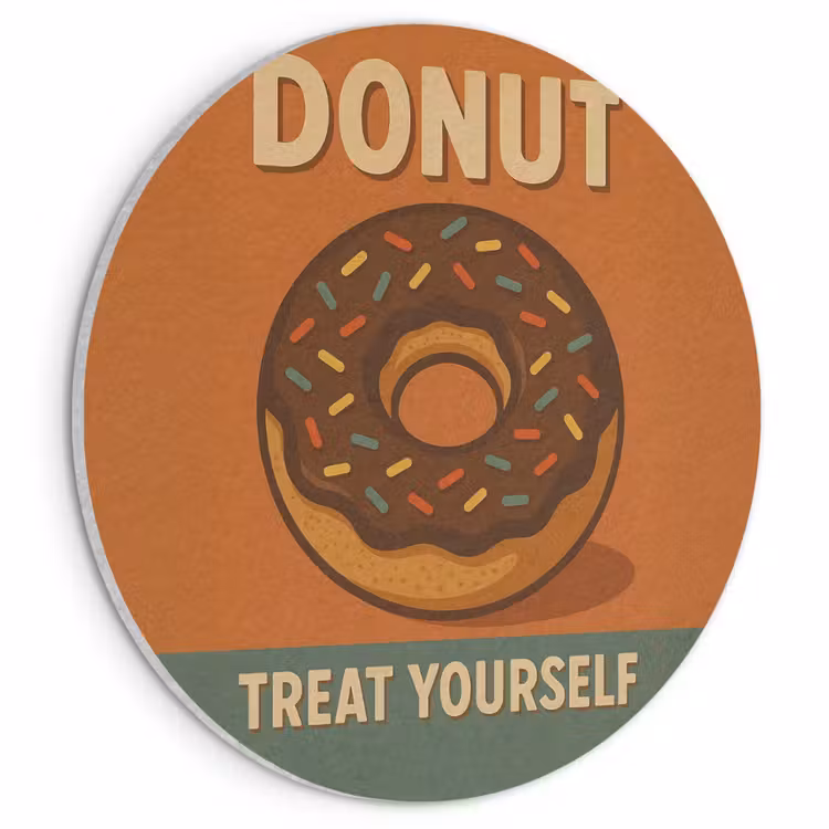 Akoestisch schilderij rond - Donut - Spikkels - Kleurrijk - Quote — 1