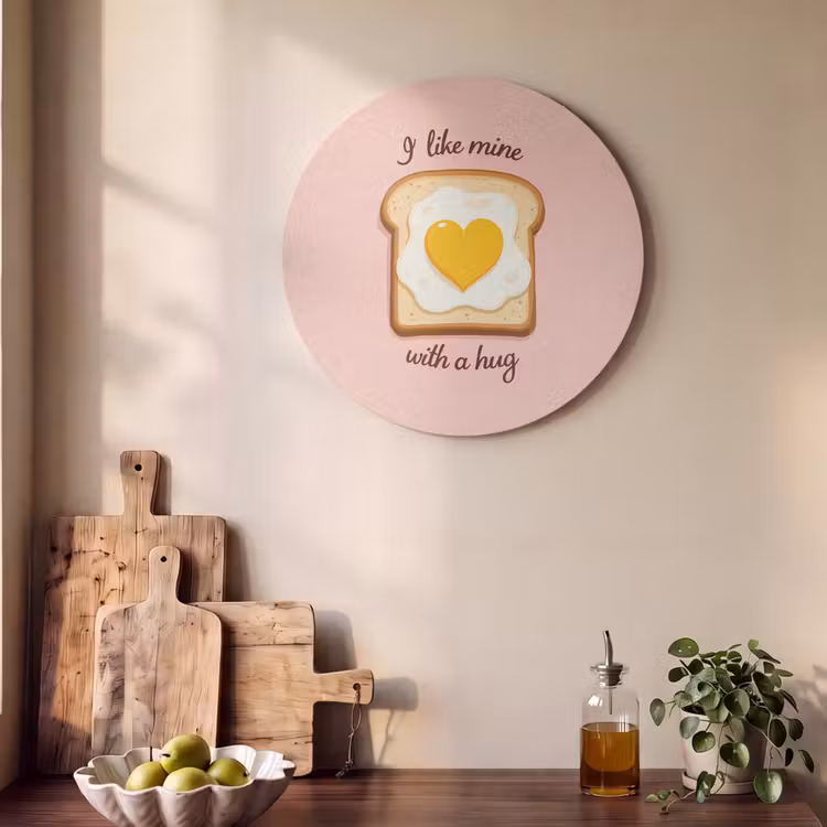 Akoestisch schilderij rond - Brood - Illustratie - Quote - Roze — 4