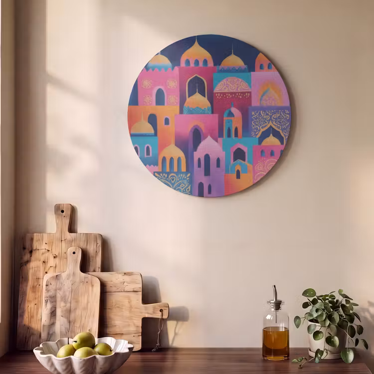 Akoestisch schilderij rond - Kleurrijk - Avond - Islamitisch — 4