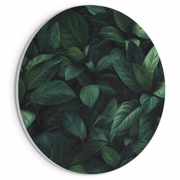 Akoestisch schilderij rond - Bladeren - Ovaal - Groen - Nerven — 1