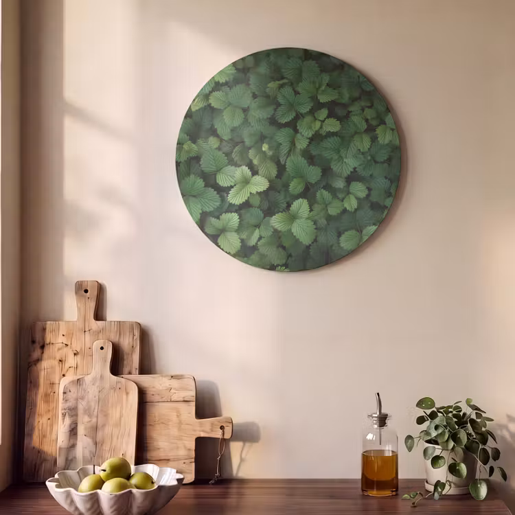 Akoestisch schilderij rond - Groen - Bladeren - Kartel - Zonlicht — 4