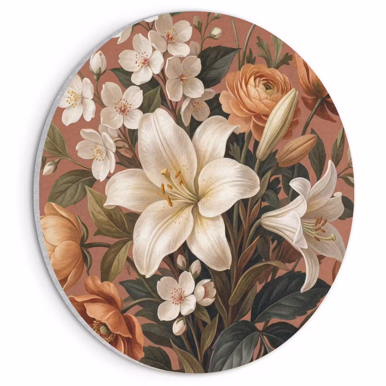 Akoestisch schilderij rond - Boeket - Retro - Kleurrijk — 1