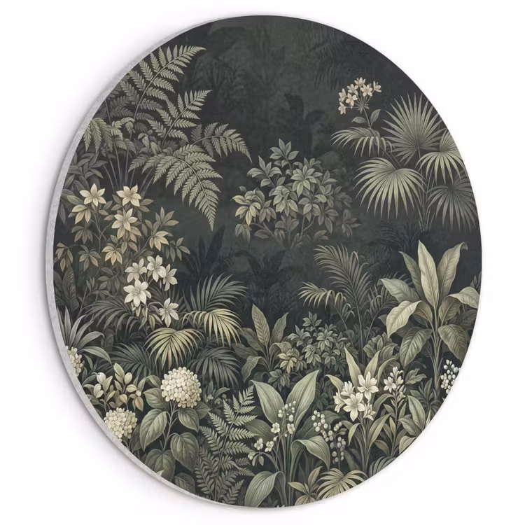 Akoestisch schilderij rond - Jungle - Bladeren - Botanisch - Groen