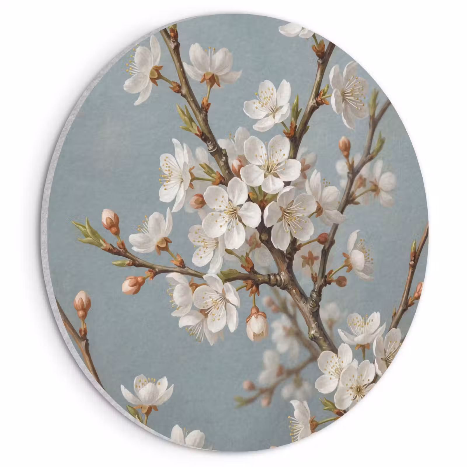 Akoestisch schilderij rond - Botanisch - Stilleven - Blauw — 1