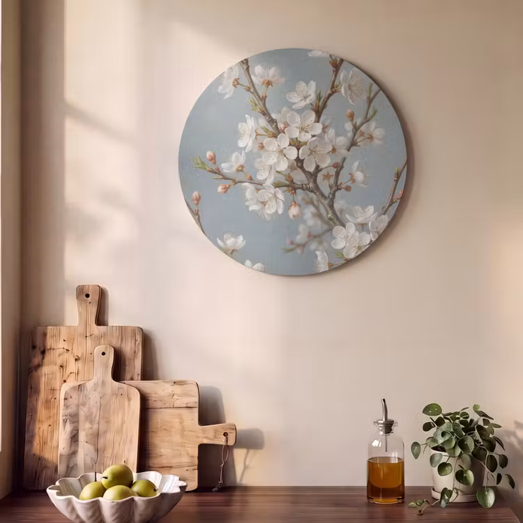 Akoestisch schilderij rond - Botanisch - Stilleven - Blauw — 4