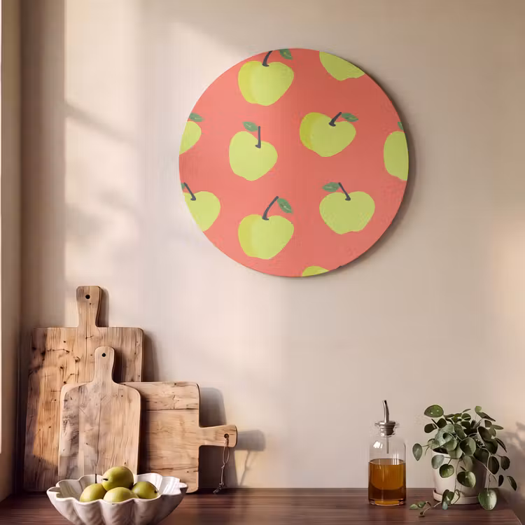 Akoestisch schilderij rond - Appels - Modern - Groen — 4