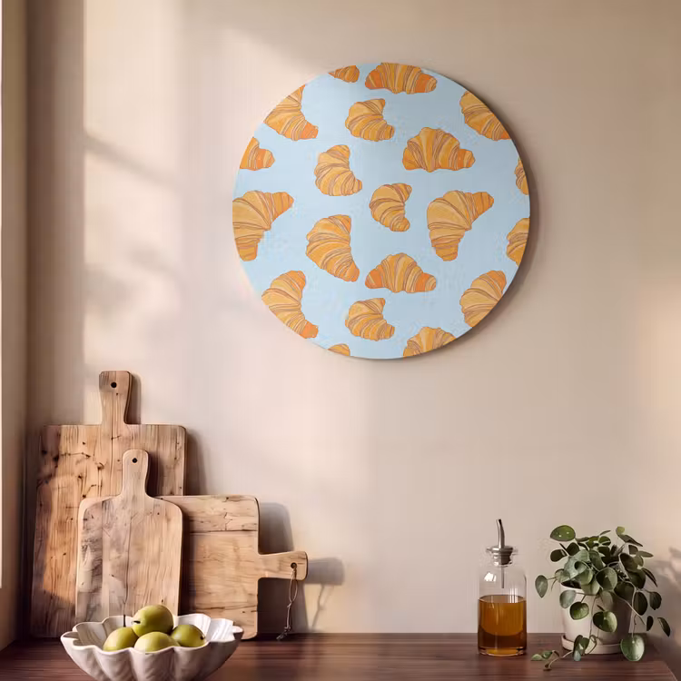 Akoestisch schilderij rond - Croissant - Speels - Blauw — 4