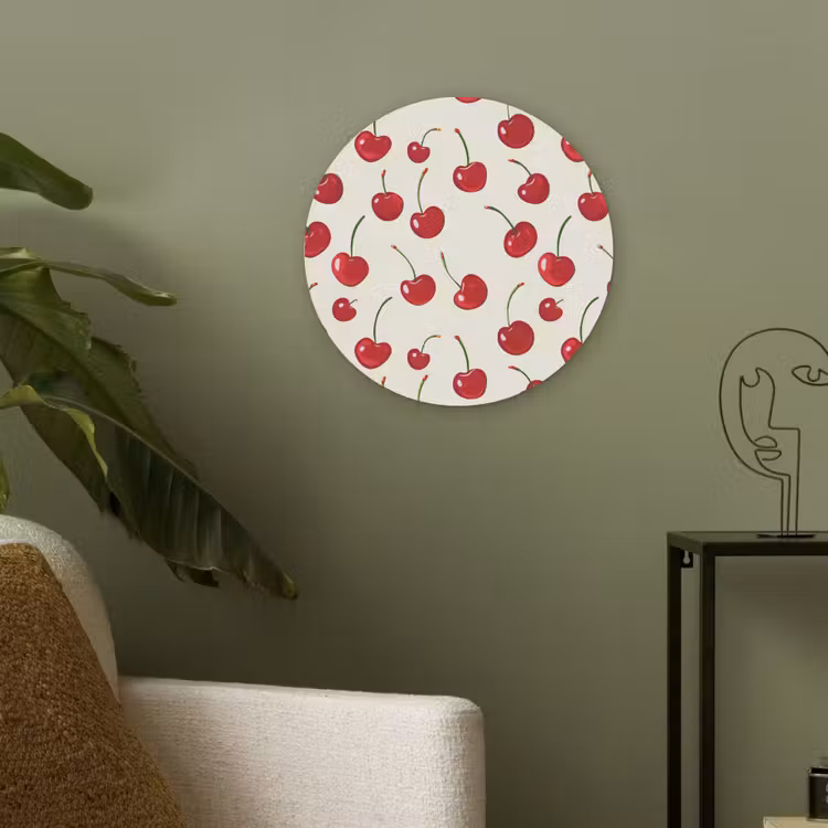 Akoestisch schilderij rond - Kersen - Minimalistisch - Rood — 4