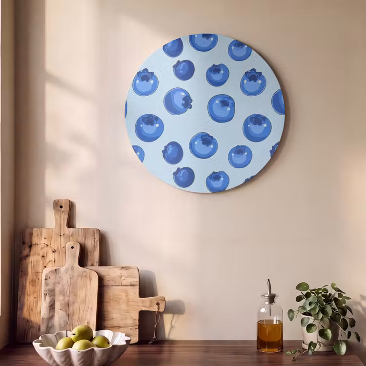 Akoestisch schilderij rond - Bessen - Modern - Blauw — 4
