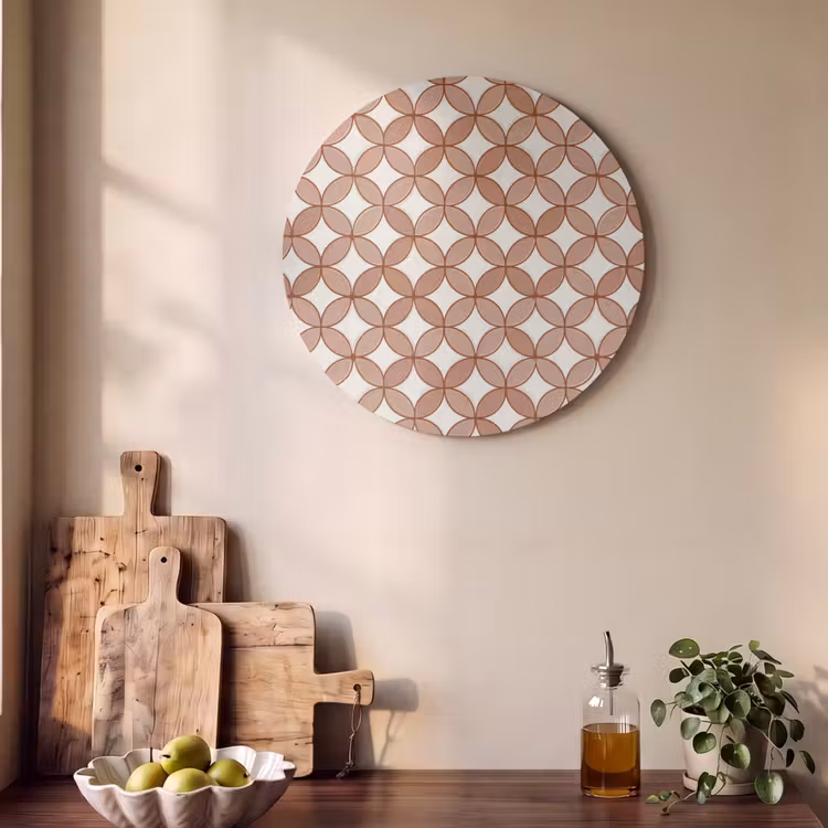 Akoestisch schilderij rond - Geometrisch - Cirkels - Modern - Terracotta — 4