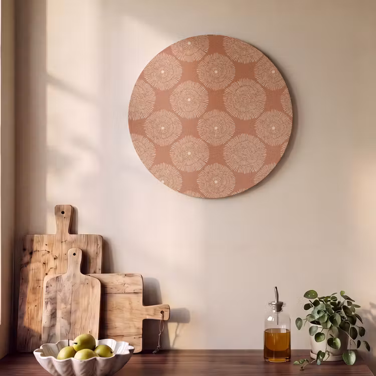 Akoestisch schilderij rond - Cirkels - Grafisch - Patroon - Terracotta — 4