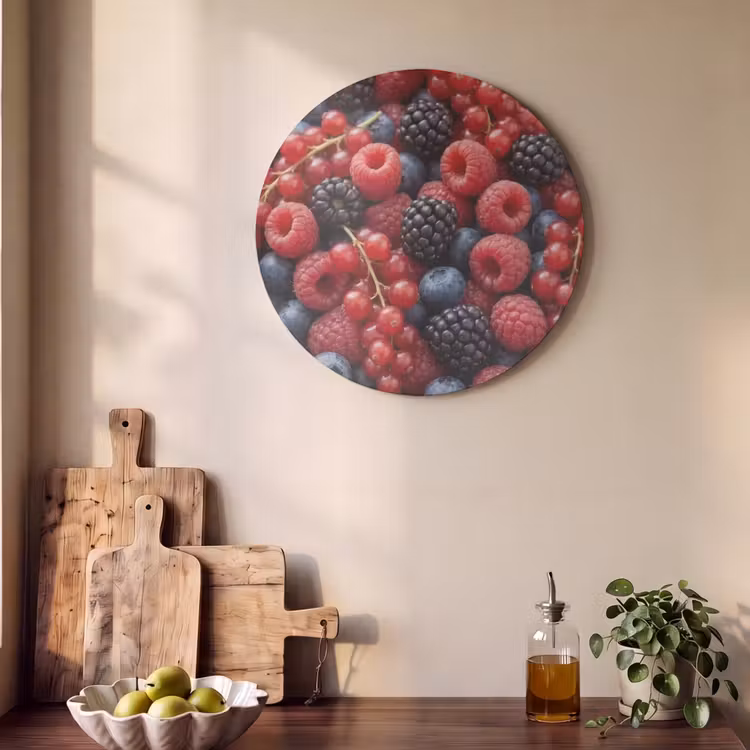 Akoestisch schilderij rond - Bessen - Mix - Vers - Eten - Kleurrijk — 4