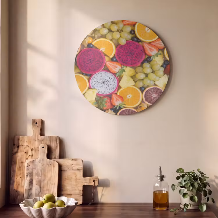 Akoestisch schilderij rond - Fruit - Assortiment - Kleurrijk - Gezondheid — 4