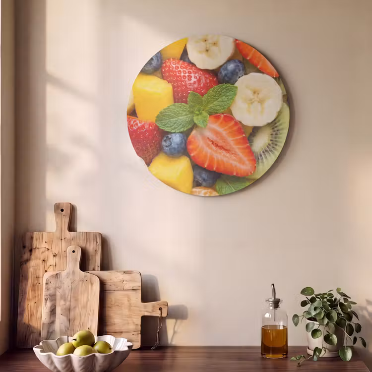 Akoestisch schilderij rond - Fruit - Plakjes - Eten - Kleurrijk — 4