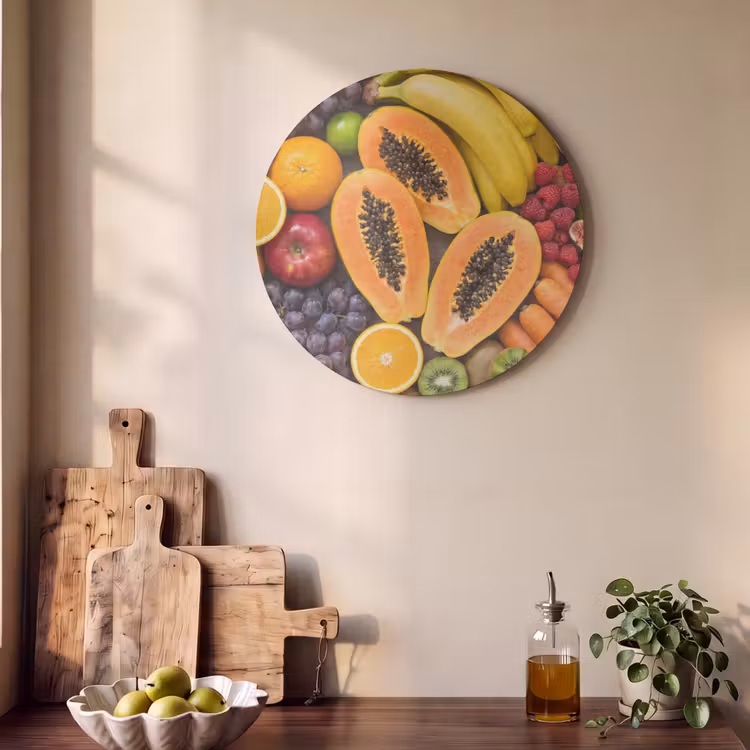 Akoestisch schilderij rond - Eten - Fruit - Groenten - Vers - Kleurrijk — 4