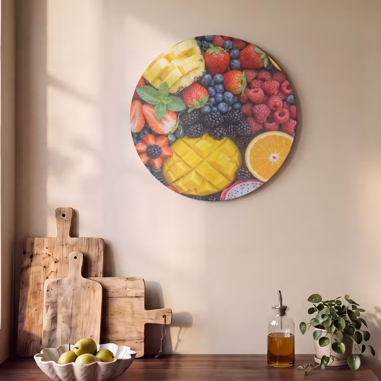 Akoestisch schilderij rond - Fruit - Vers - Kleurrijk - Eten — 4