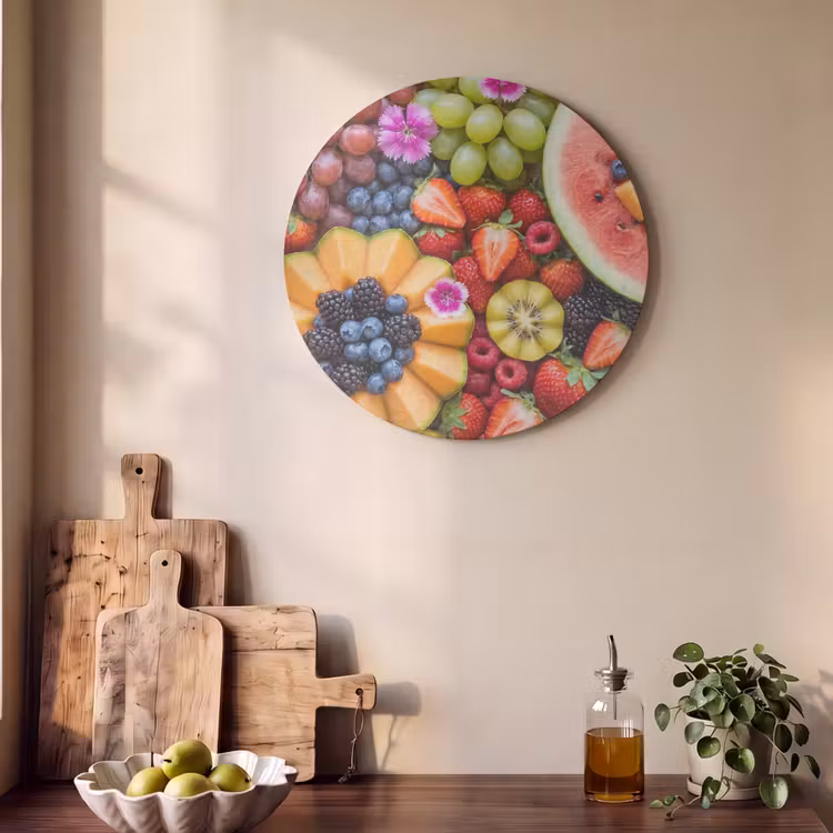 Akoestisch schilderij rond - Fruit - Vers - Variatie - Eten - Kleurrijk — 4