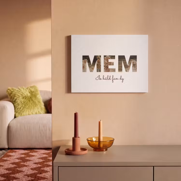 Akoestisch schilderij - Mem - Lettercollage — 2