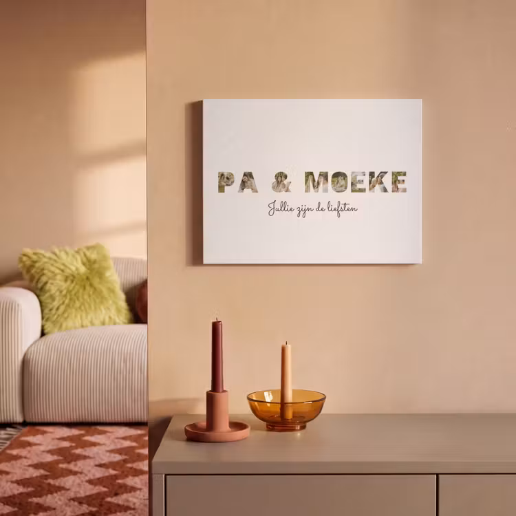 Akoestisch schilderij - Pa & Moeke - Lettercollage — 2
