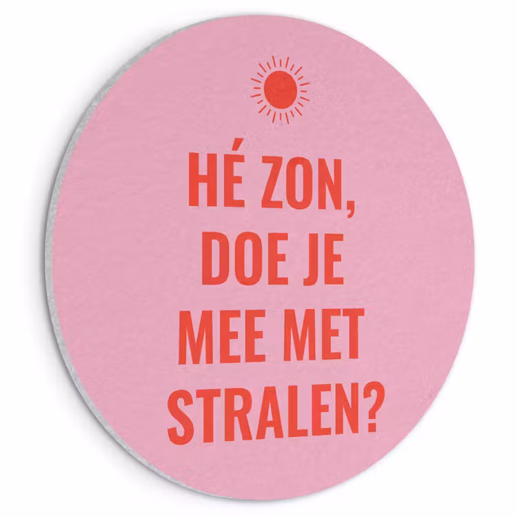 Akoestisch schilderij - Roze - Zon - Quote — 1