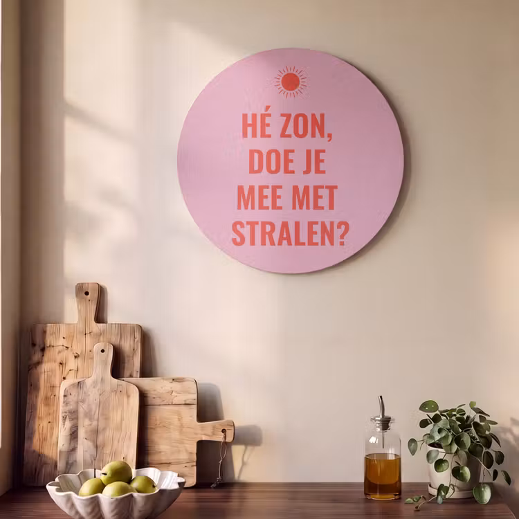 Akoestisch schilderij - Roze - Zon - Quote — 4