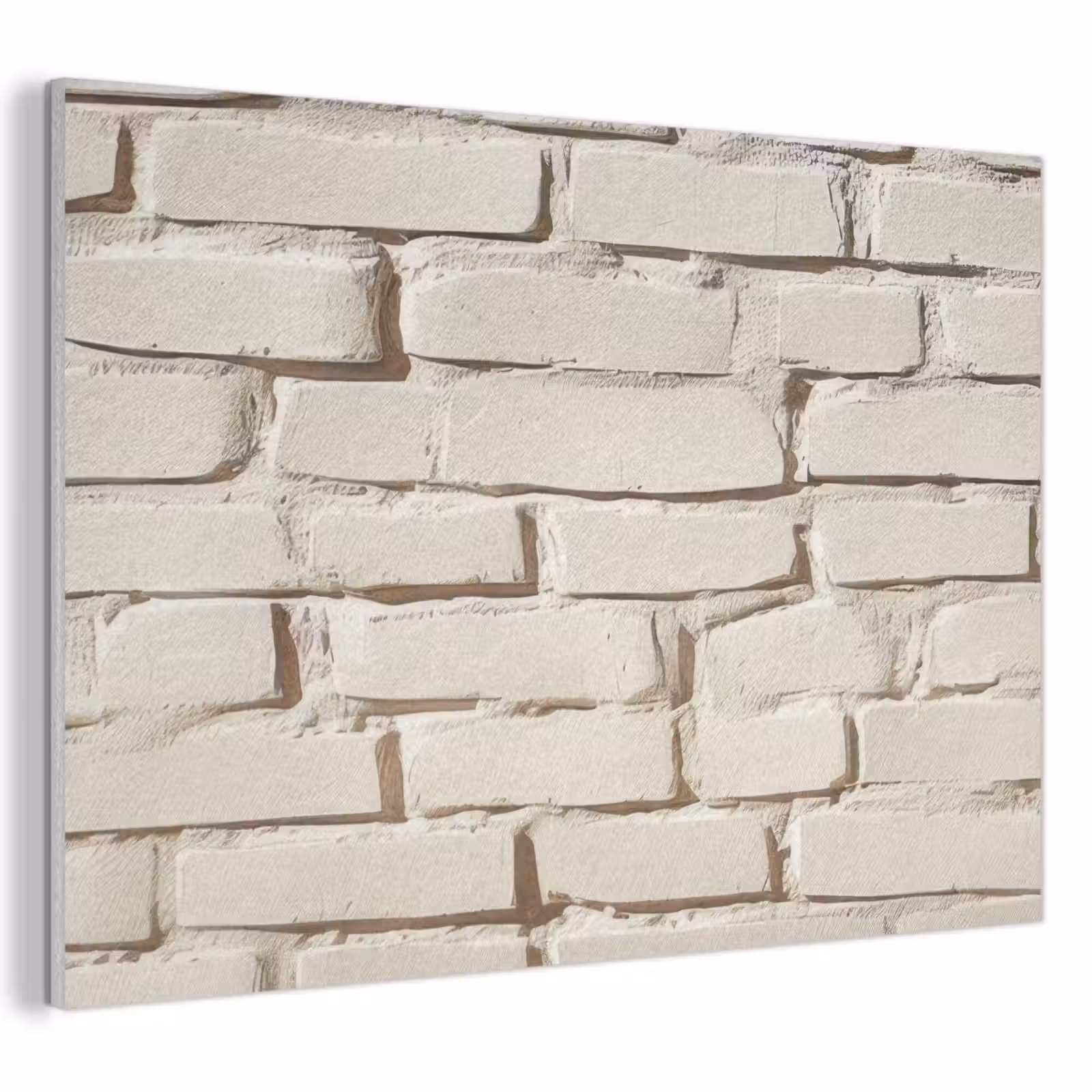 Akoestisch schilderij - Bakstenen - Muur - Licht - Wit — 1