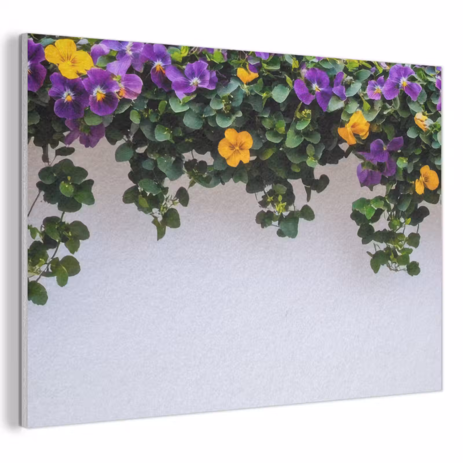 Akoestisch schilderij - Bloemen - Muur - Geel - Paars — 1