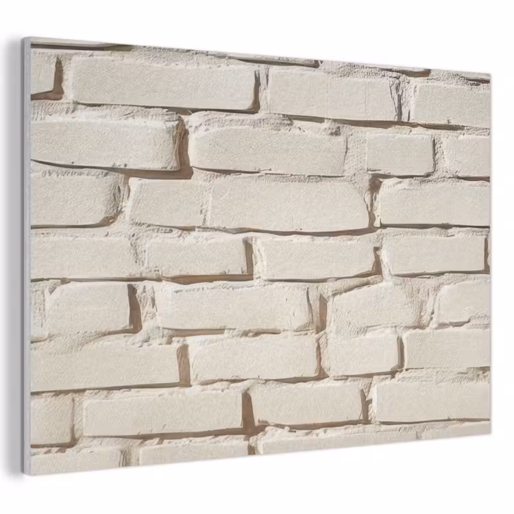 Akoestisch schilderij - Bakstenen - Muur - Licht - Wit — 1