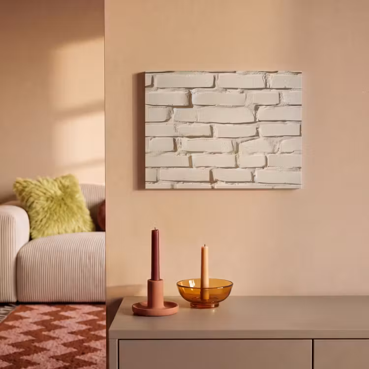 Akoestisch schilderij - Bakstenen - Muur - Licht - Wit — 2