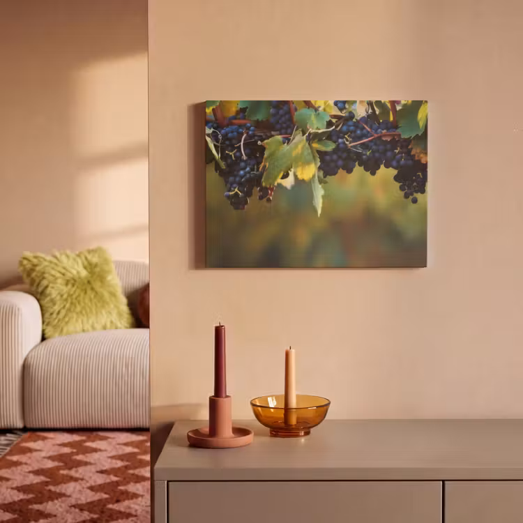 Akoestisch schilderij - Druiven - Wijn - Natuur - Groen — 2