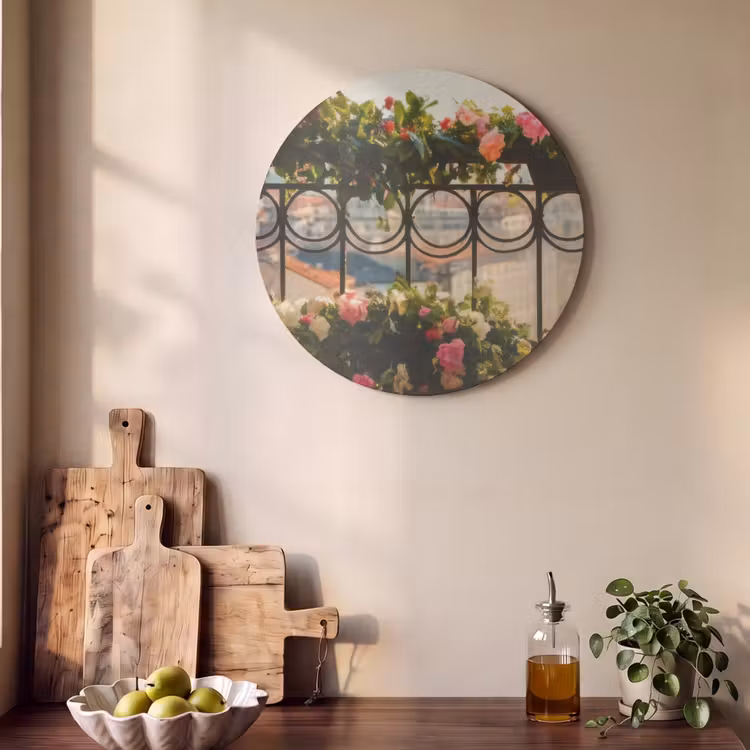 Akoestisch schilderij - Bloemen - Hek - Stadszicht - Zomer — 4