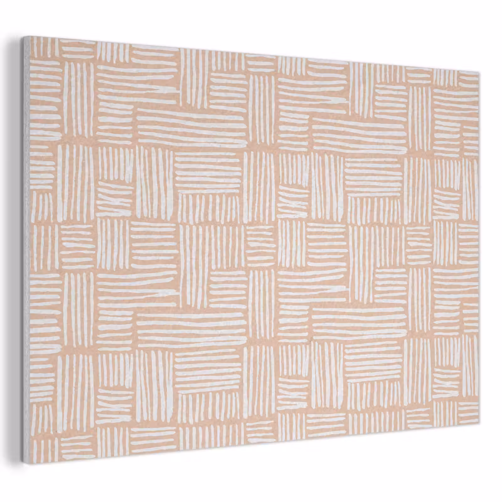 Akoestisch schilderij - Strepen - Patroon - Terracotta — 1