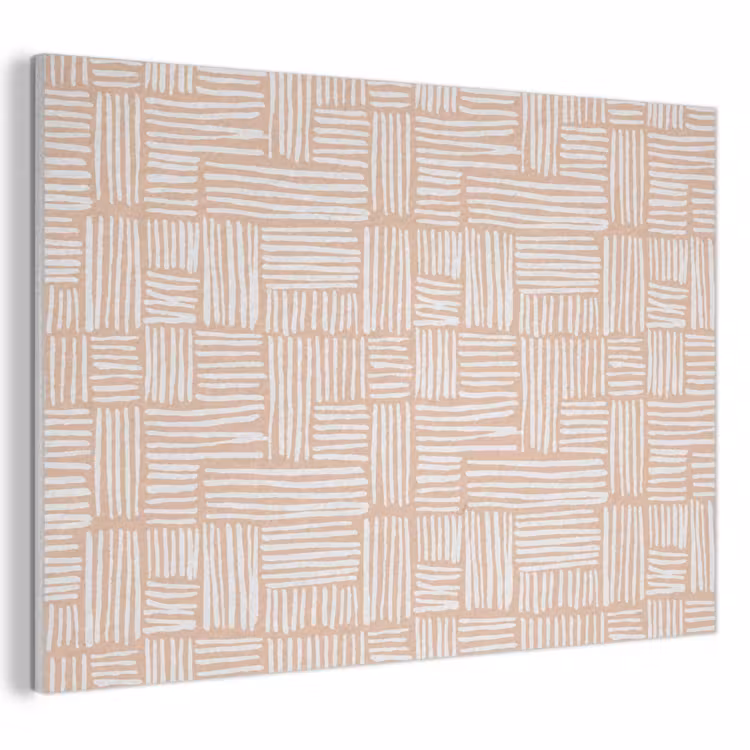 Akoestisch schilderij - Strepen - Patroon - Terracotta — 1