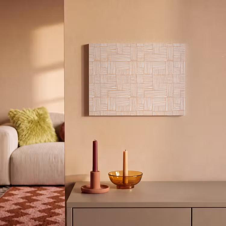 Akoestisch schilderij - Strepen - Patroon - Terracotta — 2