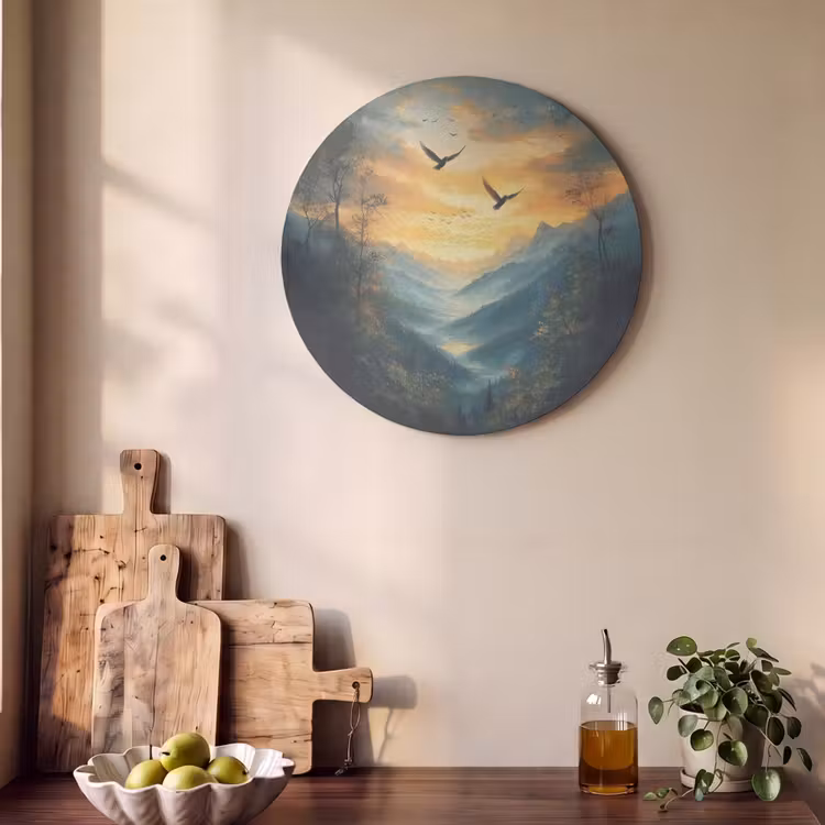 Akoestisch schilderij rond - Vogels - Zon - Bomen - Groen — 4