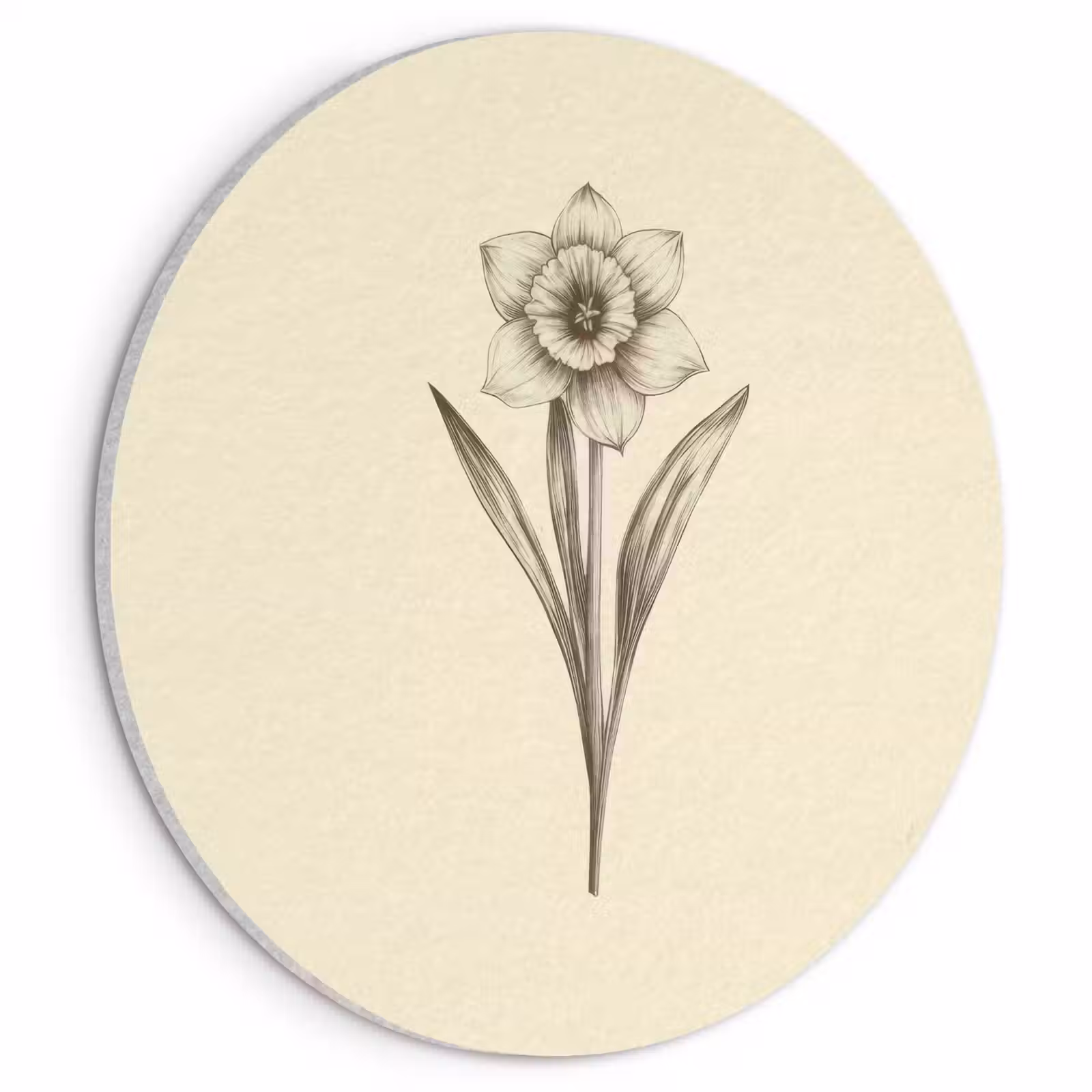 Akoestisch schilderij rond - Zwart - Narcis - Illustratie — 1