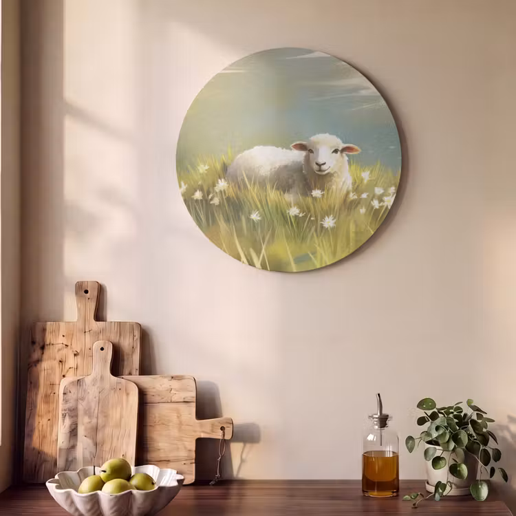 Akoestisch schilderij rond - Schaap - Weide - Groen — 4