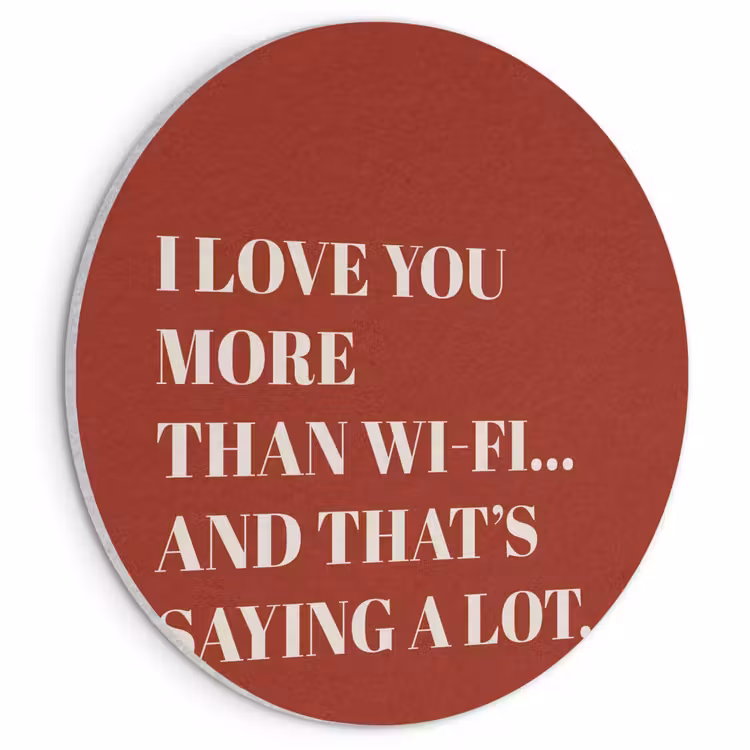 Akoestisch schilderij rond - Rood - Quote - Liefde — 1