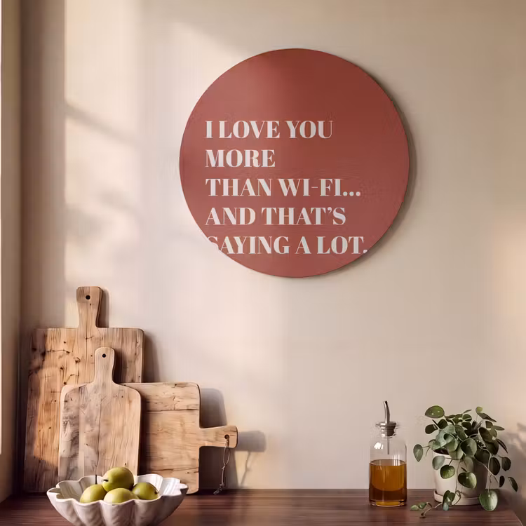 Akoestisch schilderij rond - Rood - Quote - Liefde — 4