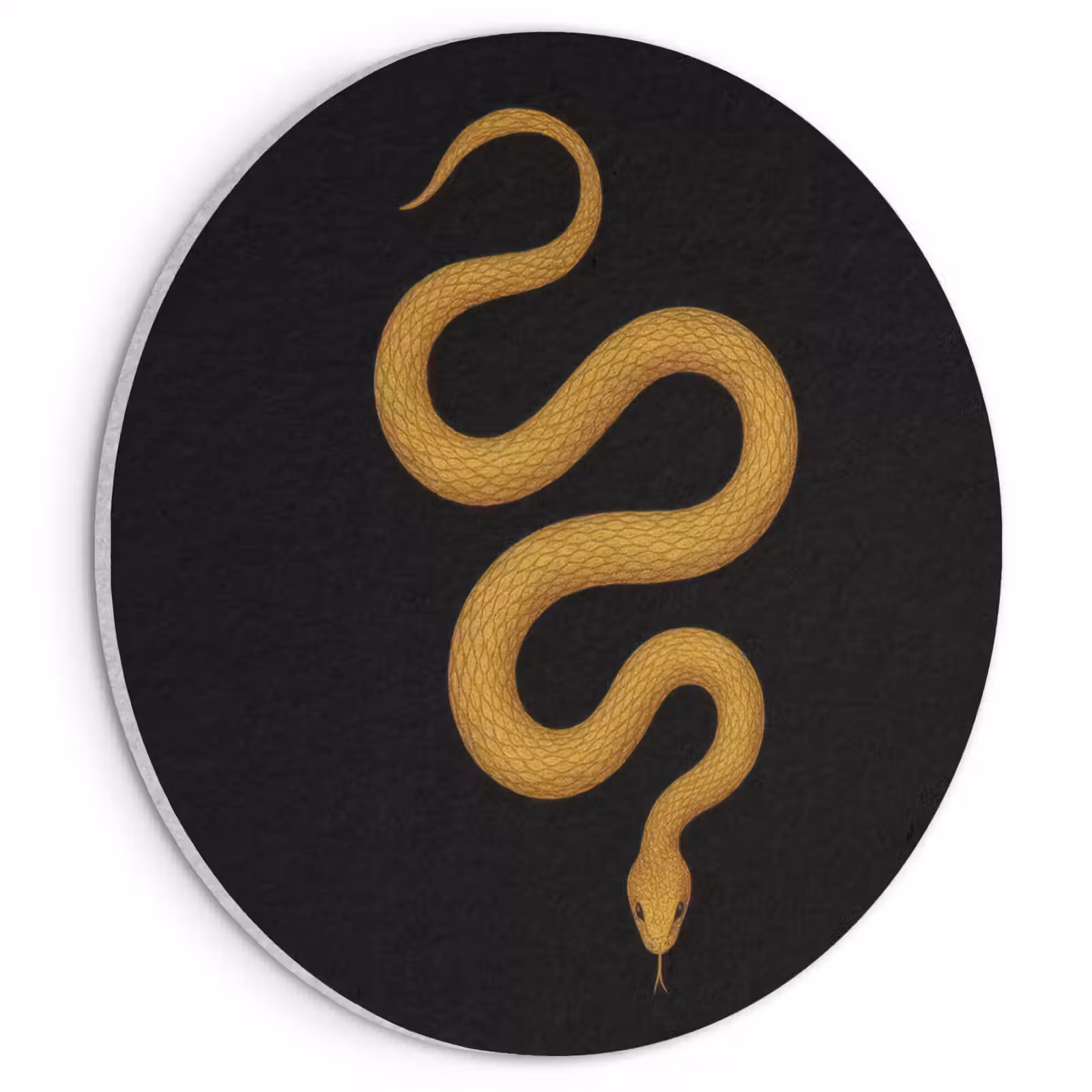Akoestisch schilderij rond - Slang - Minimalistisch - Goud — 1