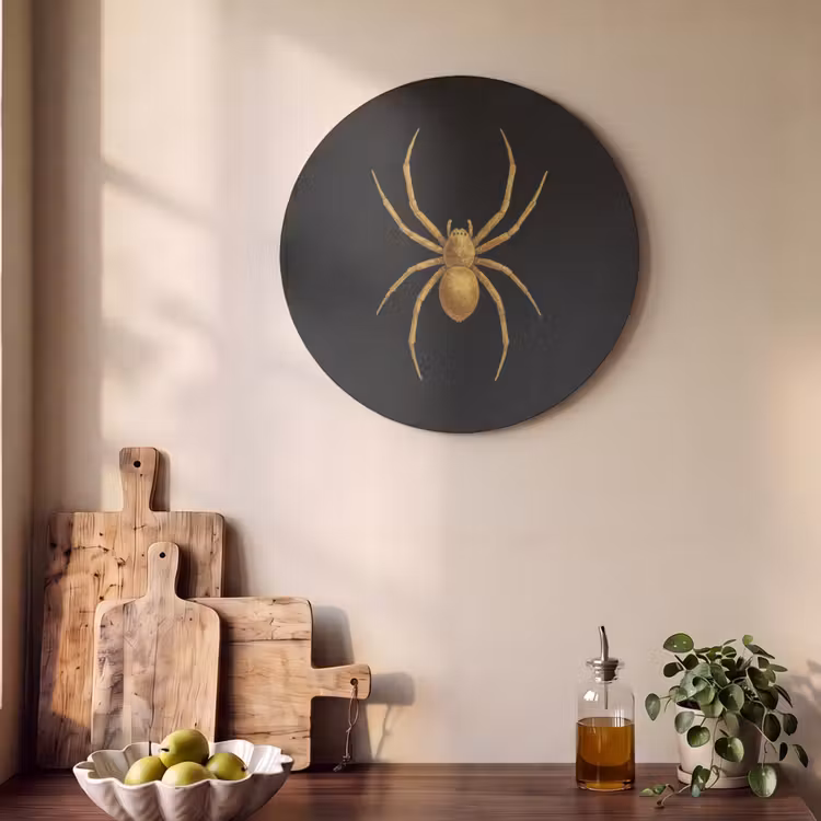 Akoestisch schilderij rond - Spin - Goud - Minimalistisch - Poten — 4
