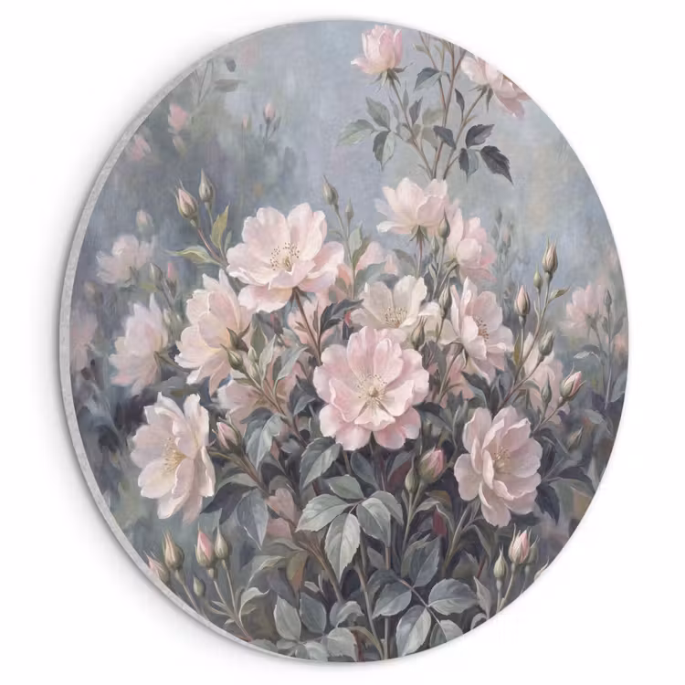 Akoestisch schilderij rond - Rozen - Illustratie - Roze