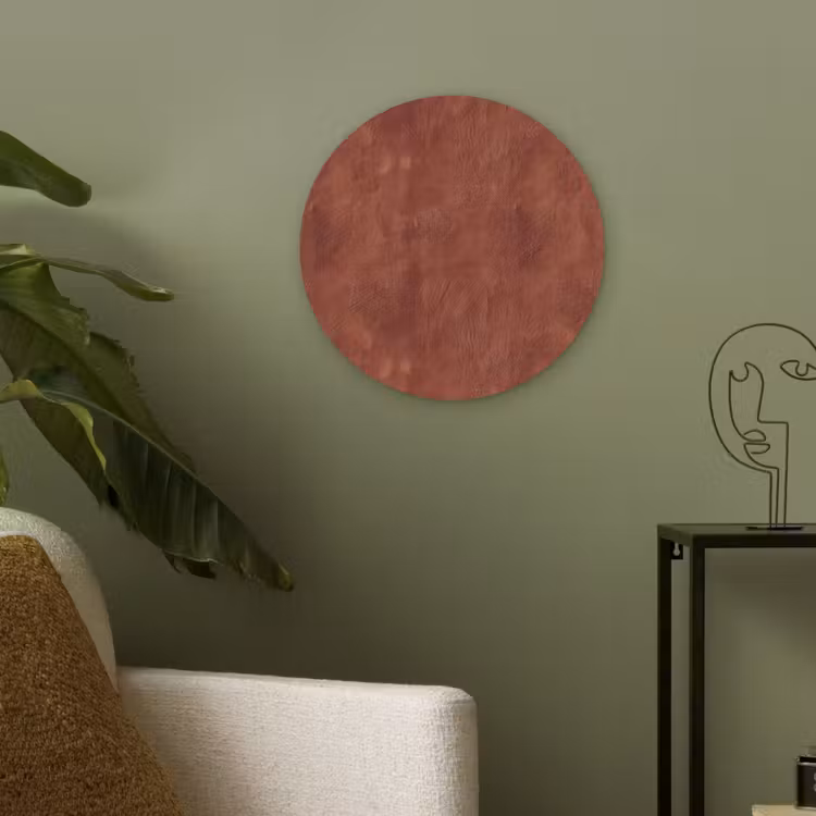 Akoestisch schilderij rond - Stucwerk - Textuur - Terracotta — 4
