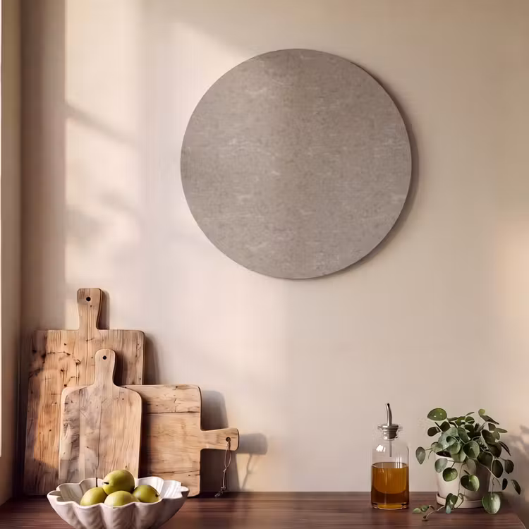 Akoestisch schilderij rond - Patroon - Kalksteen - Beige — 4