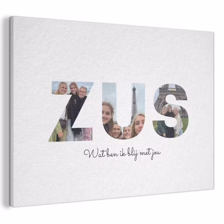 Akoestisch schilderij - Zus - Lettercollage — 1