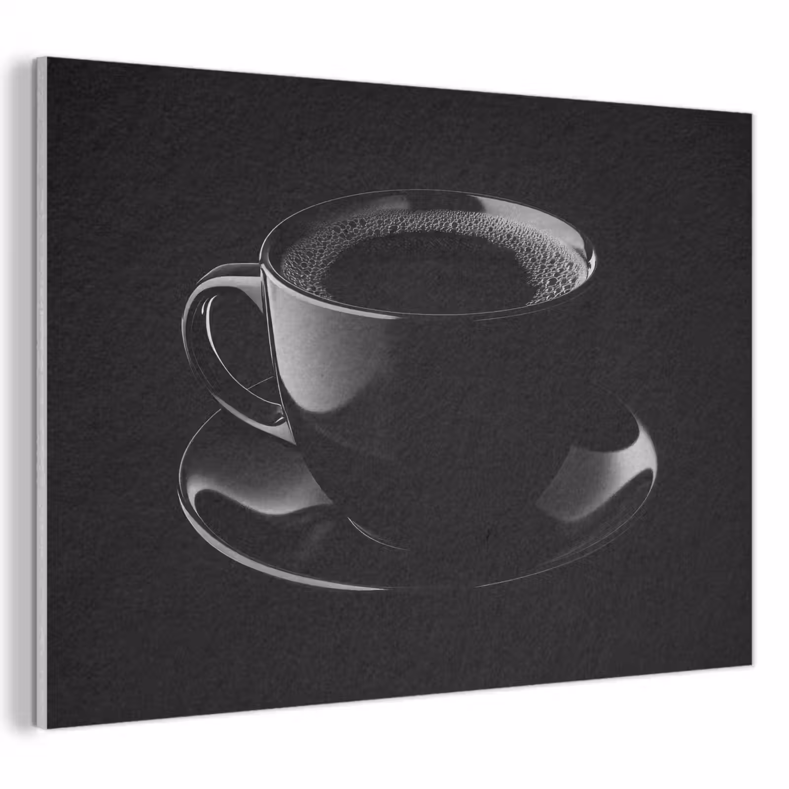Akoestisch schilderij - Zwart - Koffie - Kopje — 1