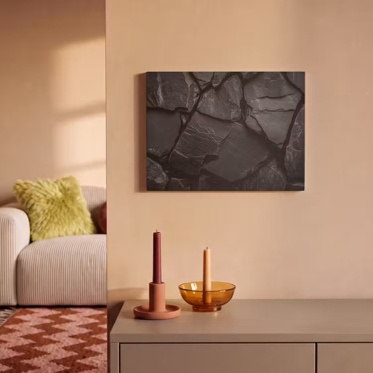 Akoestisch schilderij - Zwart - Stenen - Rots — 2