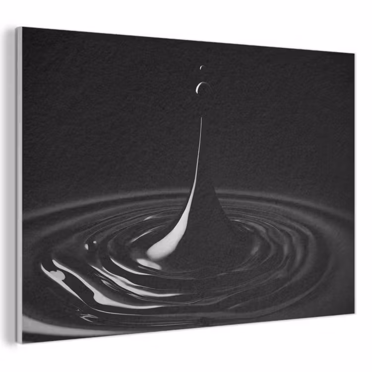 Akoestisch schilderij - Zwart - Water - Druppel — 1