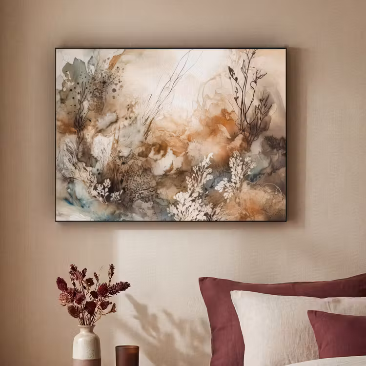 Art Frame - Abstract - Beige - Verf - Kunst - Natuur - Bloemen — 3